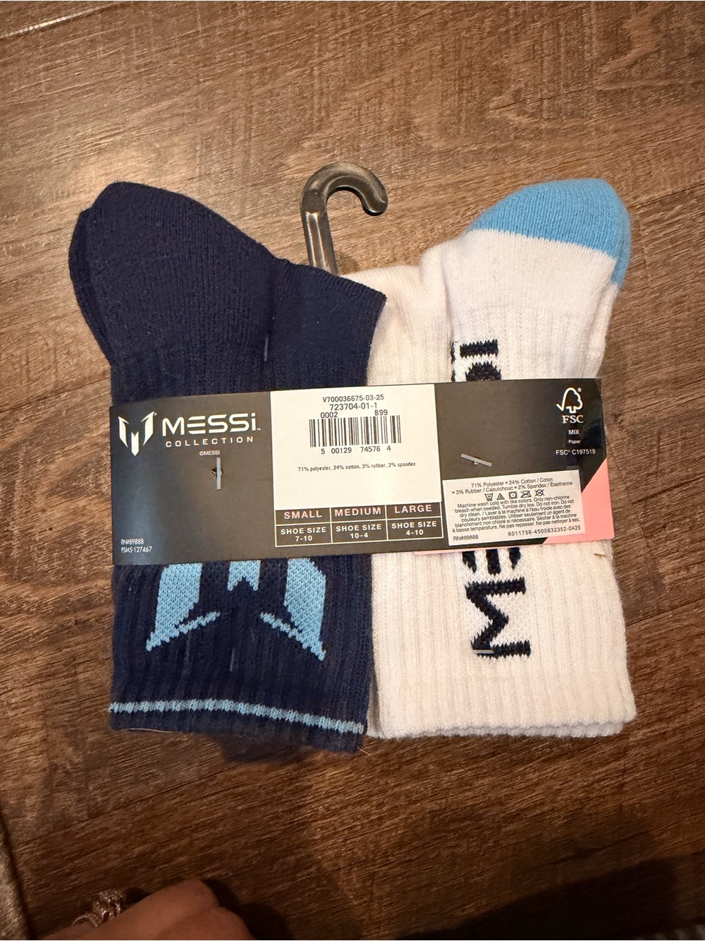 NWT Messi Collection Kids Crew Socks 6 Pack Size Medium - Picture 3 of 3